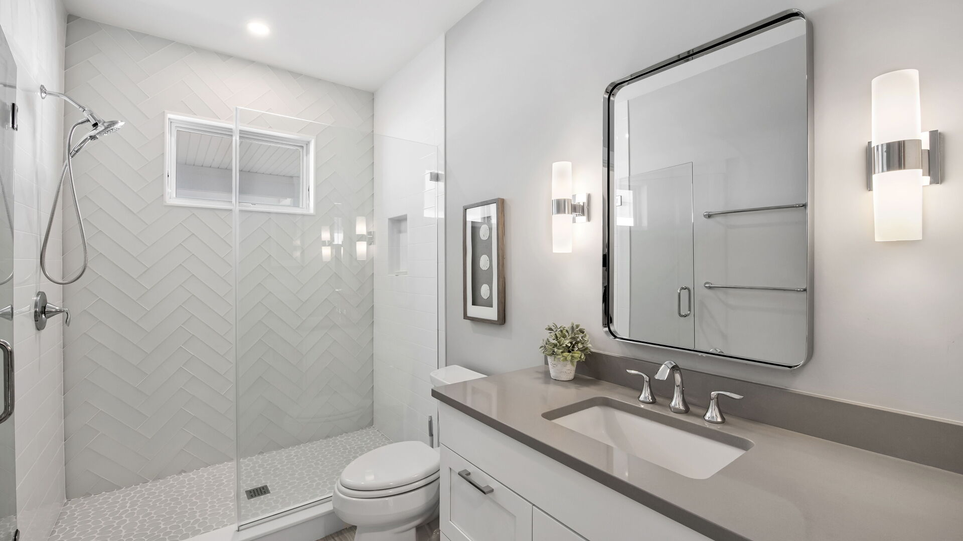 guest bathroom glass shower